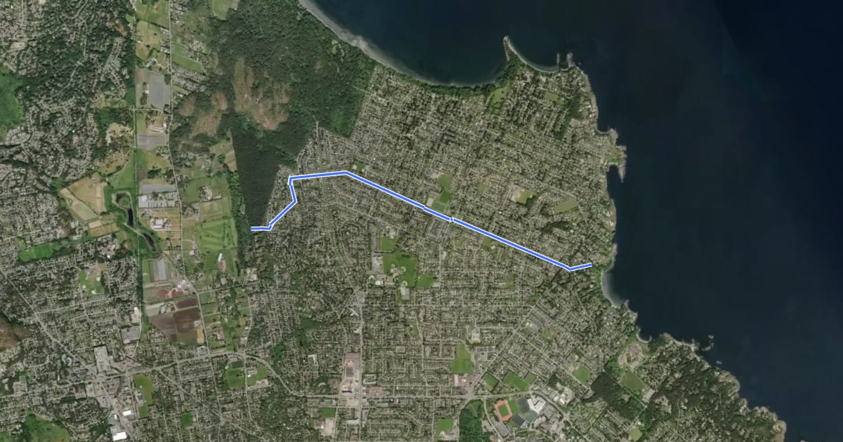 Маршрут San Juan Greenway на спутниковом снимке