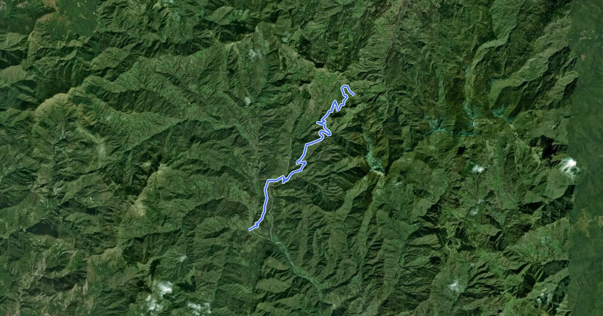 Маршрут San Pietro – Teviggio – Casa Capriola – Gaspagino – Passo della Cappelletta на спутниковом снимке