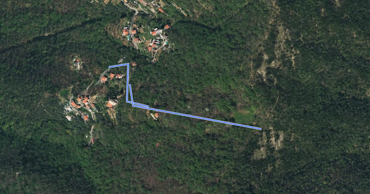 Маршрут San Quirico d’Assereto - Pian dei Merli на спутниковом снимке