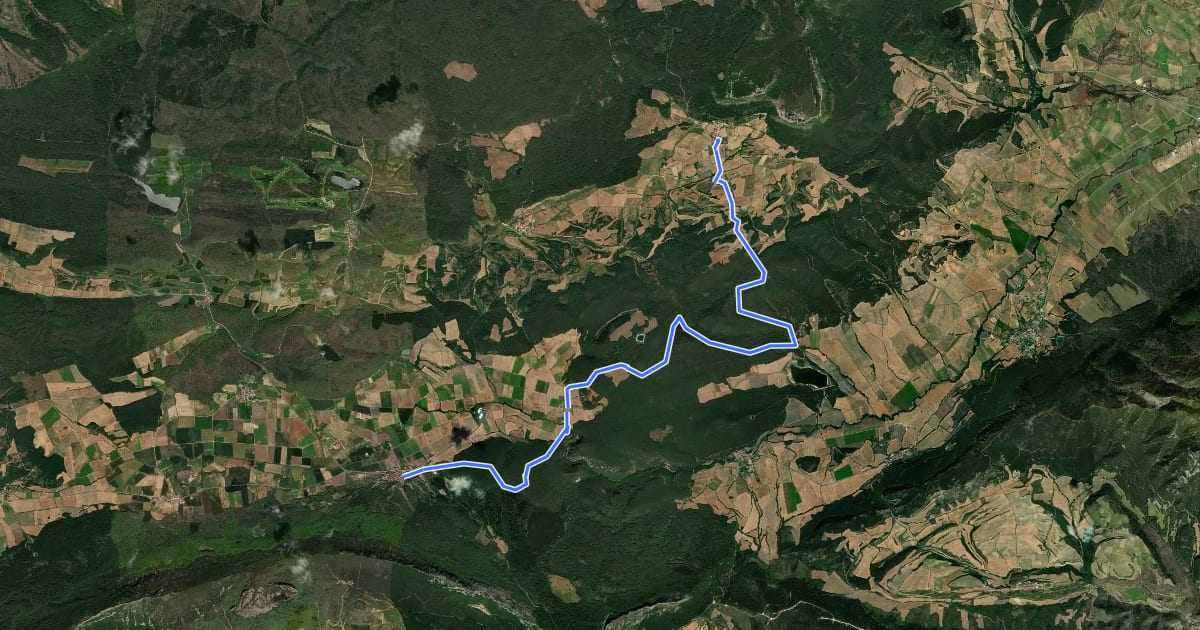 Маршрут San Roman de Campezo - Bernedo (GR-1) на спутниковом снимке
