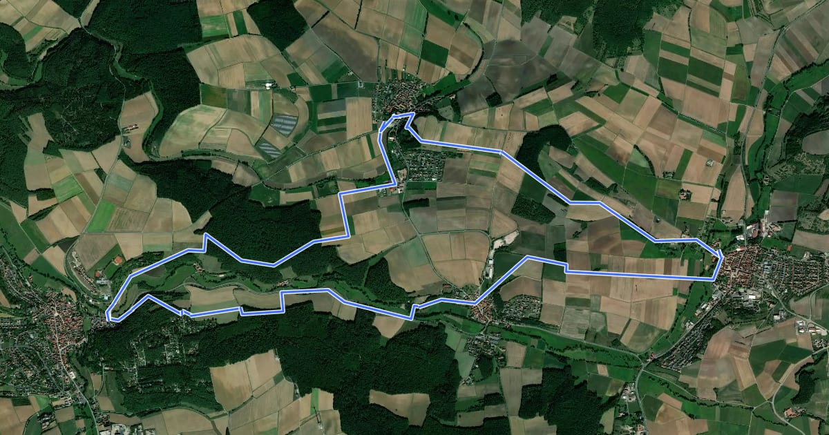 Маршрут Sandäckerweg Maßbach на спутниковом снимке