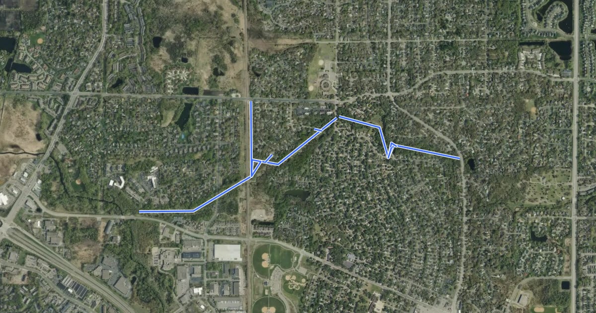 Маршрут Sand Creek Trail на спутниковом снимке