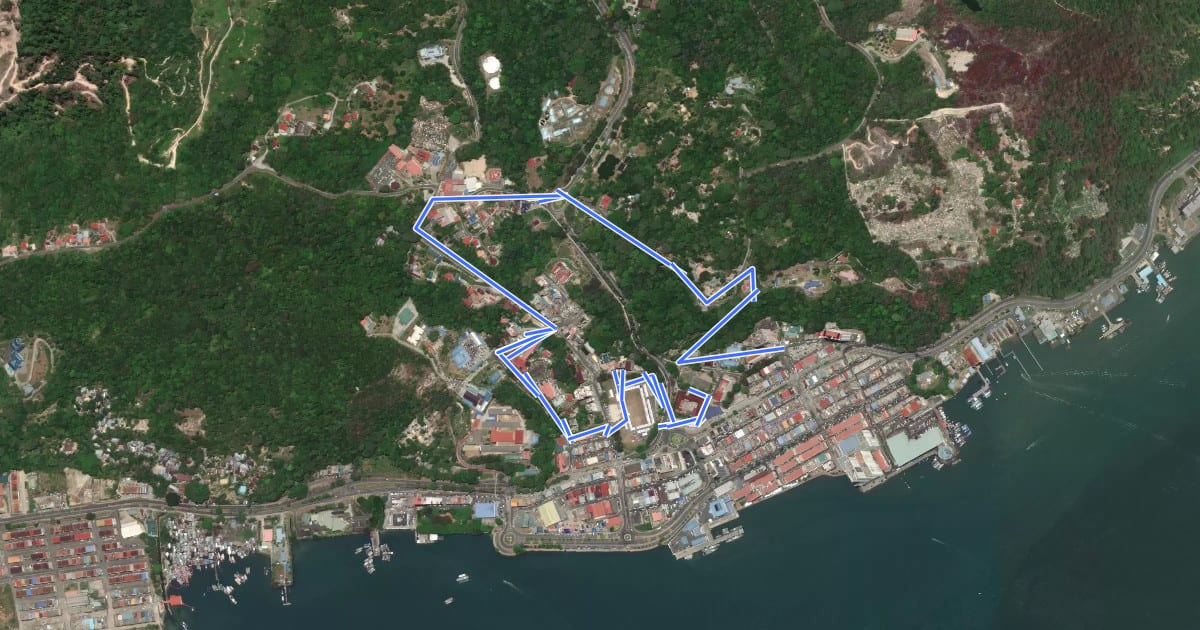 Маршрут Sandakan Heritage Trail на спутниковом снимке