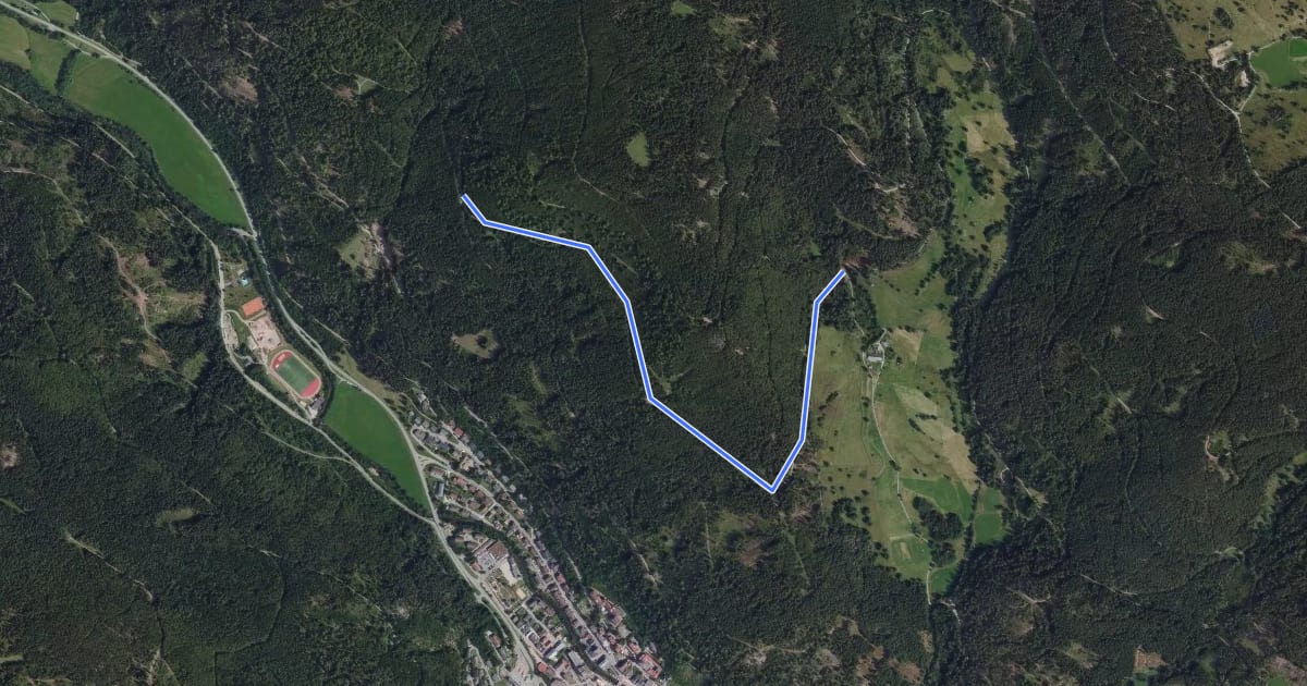 Маршрут Sandboden - Windberghof на спутниковом снимке
