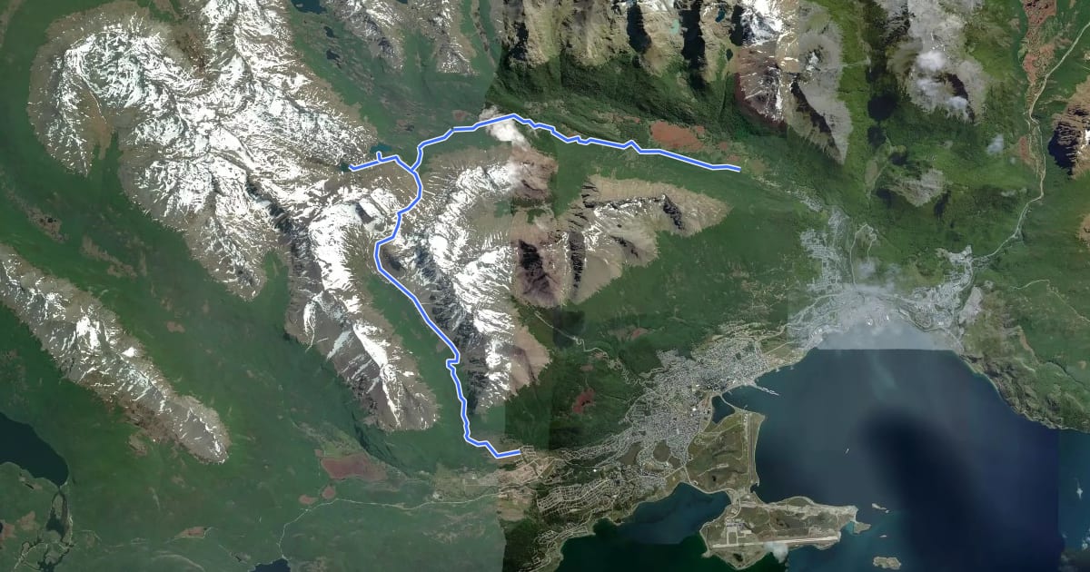 Маршрут sandero laguna del caminante на спутниковом снимке