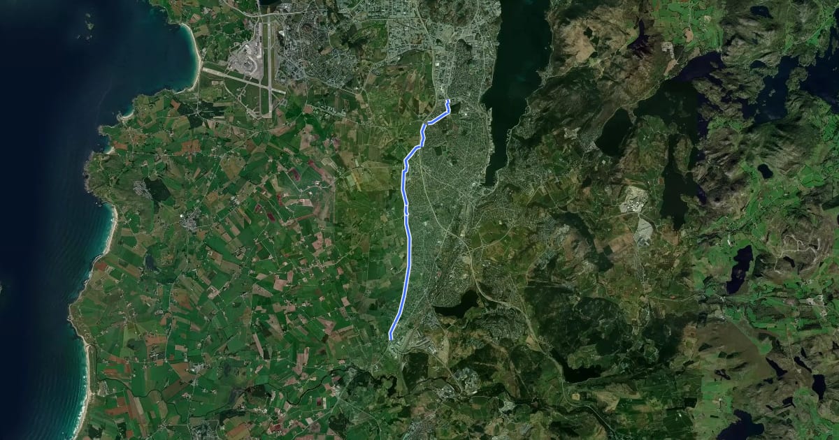 Маршрут Sandnes Vest на спутниковом снимке