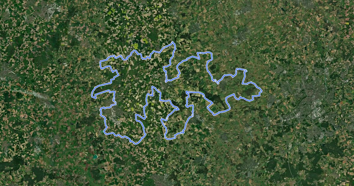 Маршрут Sandsteinroute на спутниковом снимке