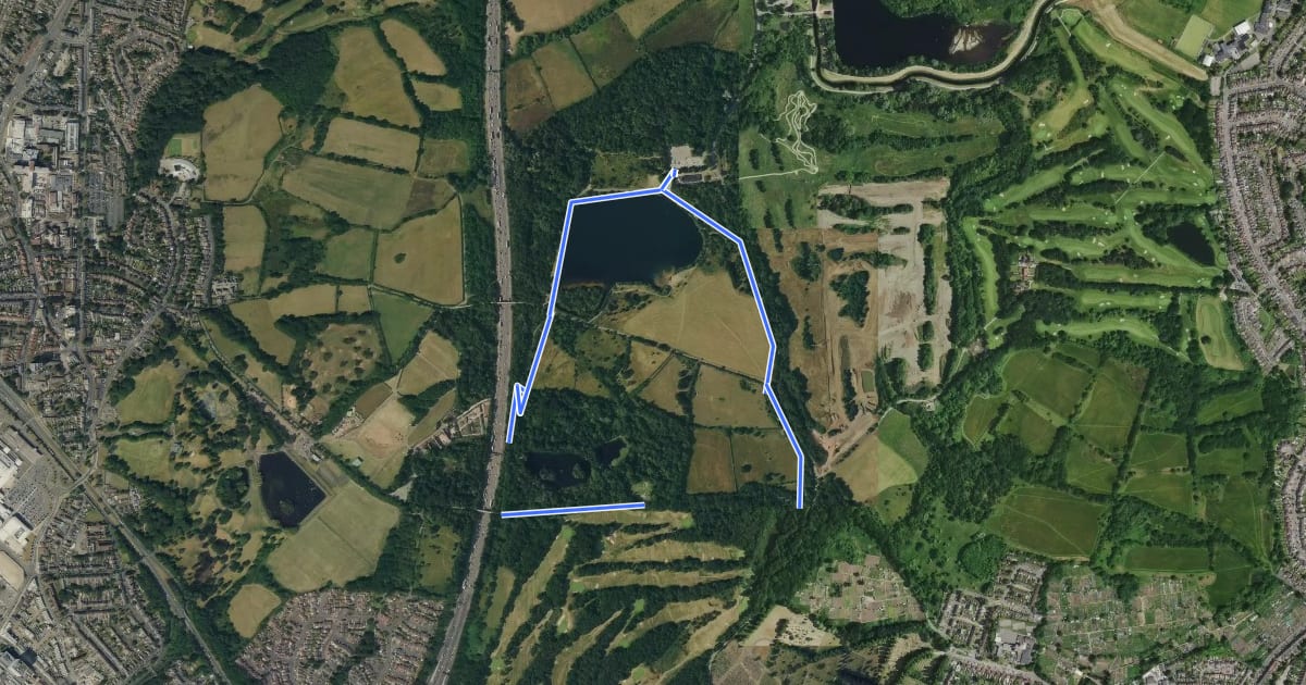 Маршрут Sandwell Park Colliery Trail на спутниковом снимке