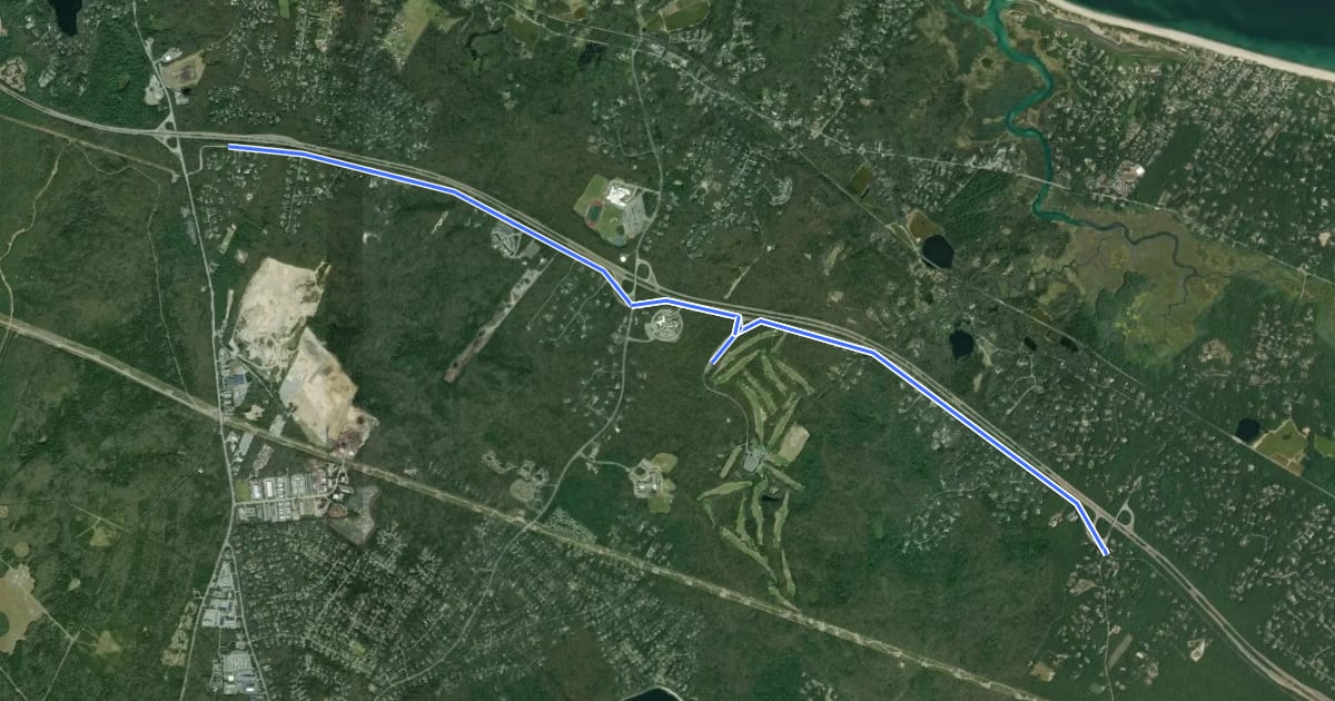Маршрут Sandwich Service Road Trail на спутниковом снимке