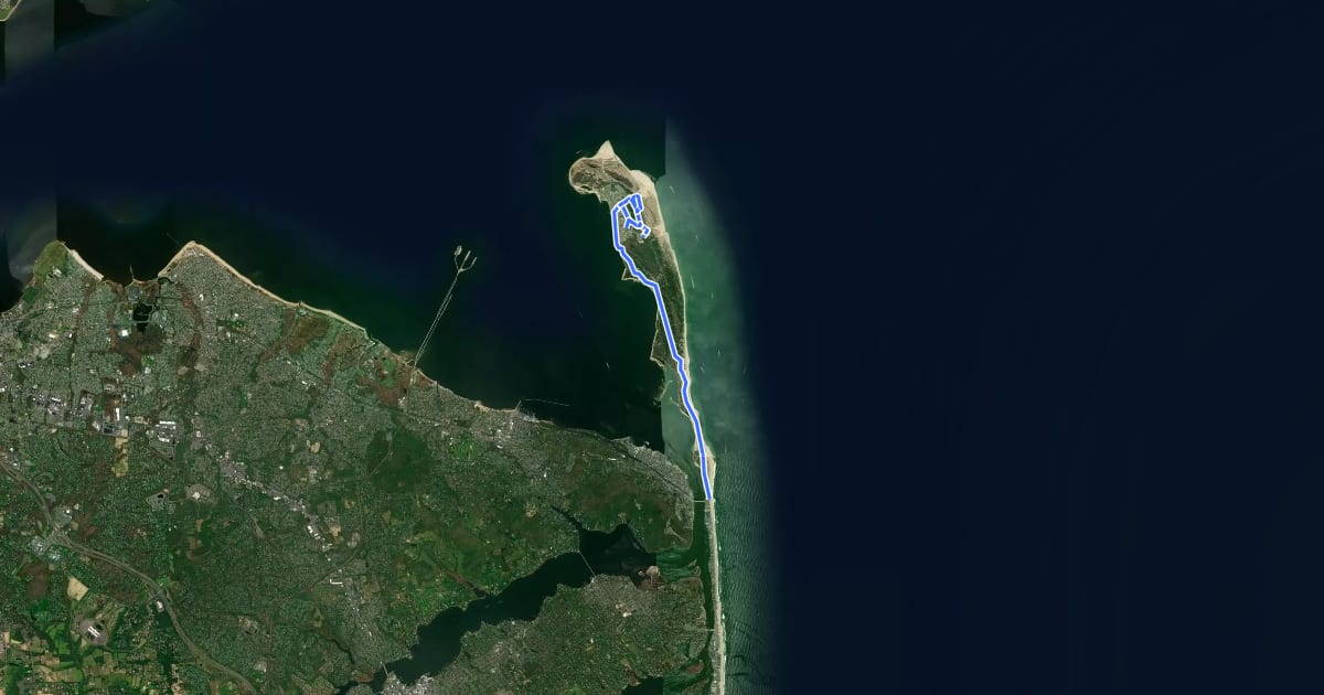 Маршрут Sandy Hook Multi-Use Path на спутниковом снимке