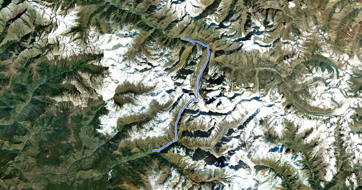 Маршрут Sankri to Chitkul на спутниковом снимке