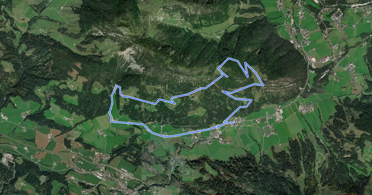 Маршрут Sankt Jakober Höhenweg на спутниковом снимке