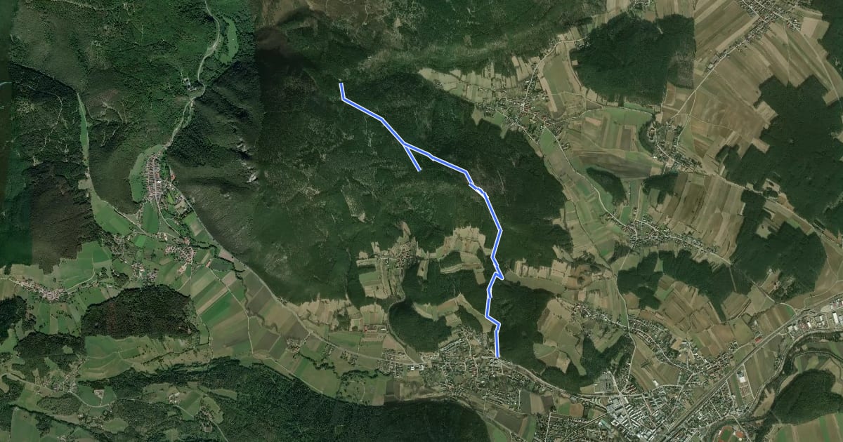 Маршрут Sankt Johann - Kranzstetten на спутниковом снимке