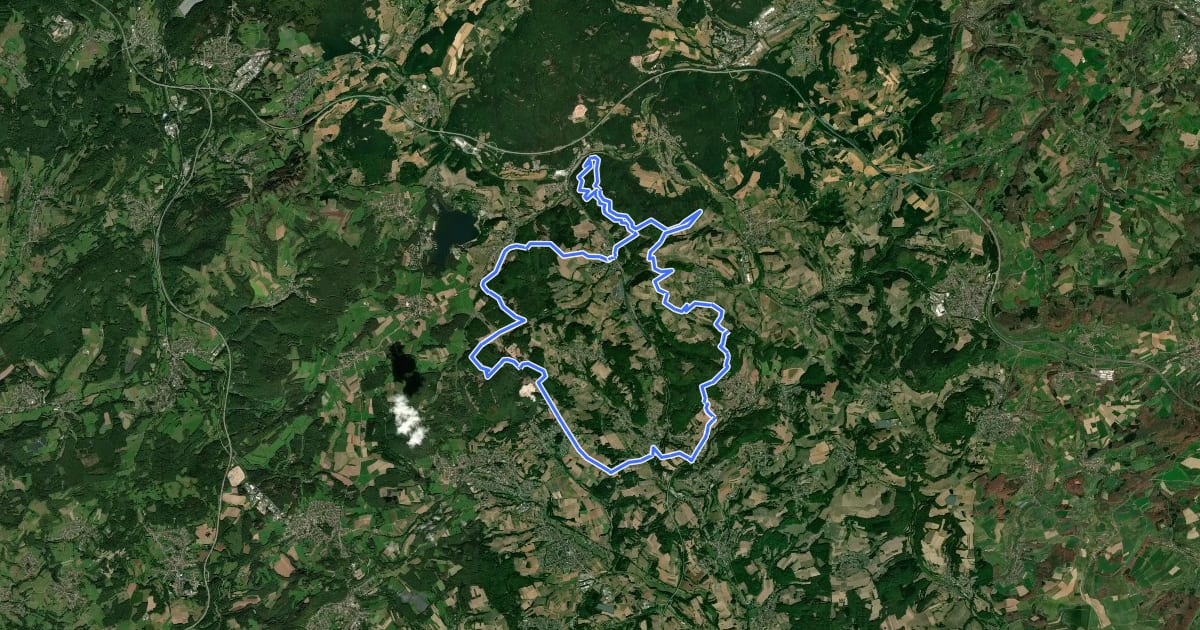 Маршрут Sankt Wendeler Land MTB 2 на спутниковом снимке