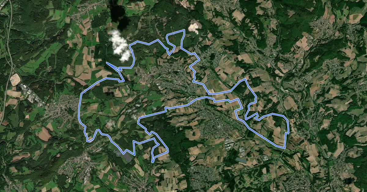 Маршрут Sankt Wendeler Land MTB 3 Tour 2 на спутниковом снимке