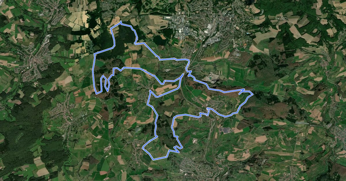 Маршрут Sankt Wendeler Land MTB 6 на спутниковом снимке