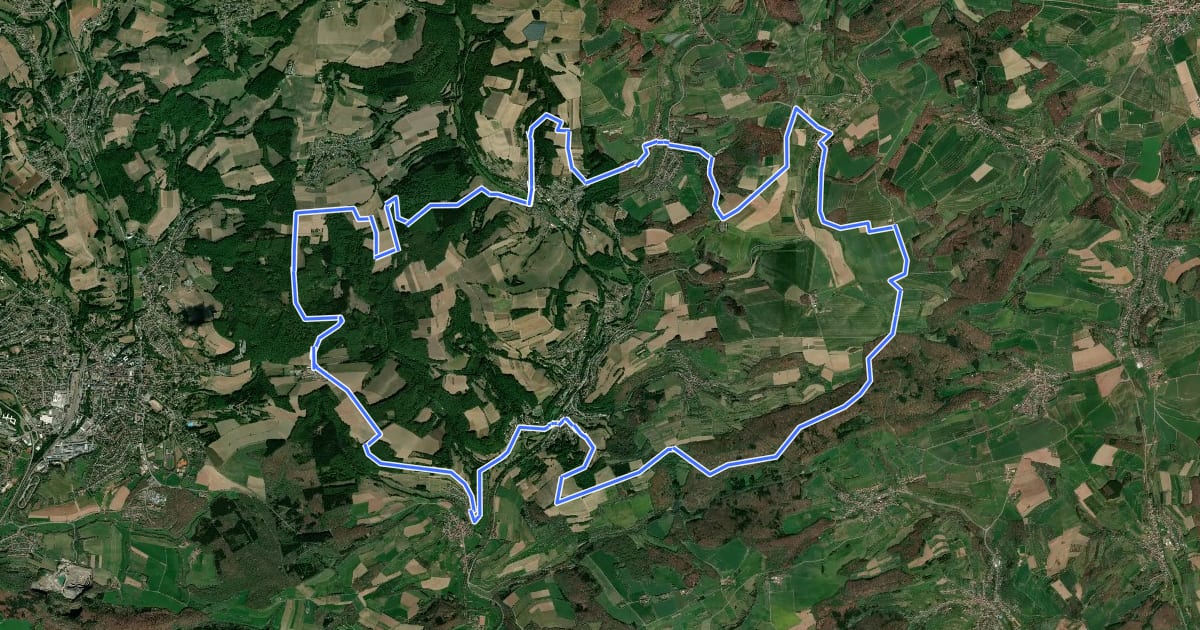 Маршрут Sankt Wendeler Land MTB 8 на спутниковом снимке