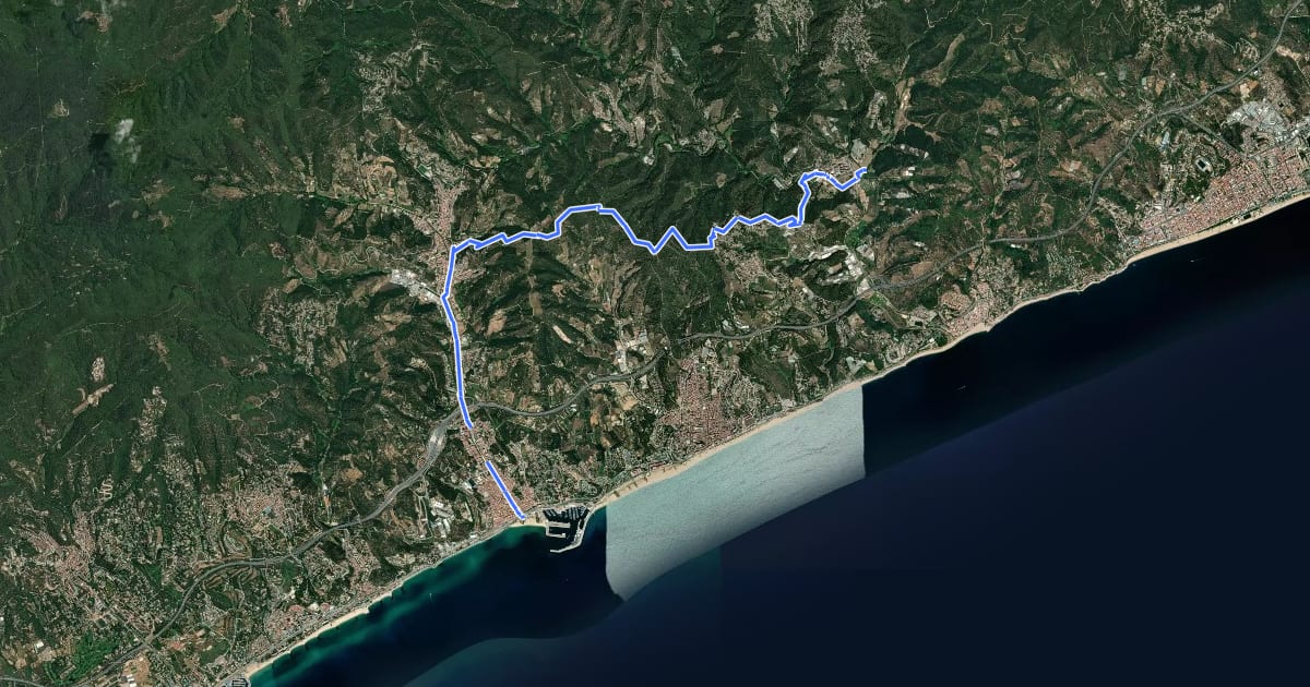 Маршрут Sant Cebrià de Vallalta-Arenys de Mar на спутниковом снимке