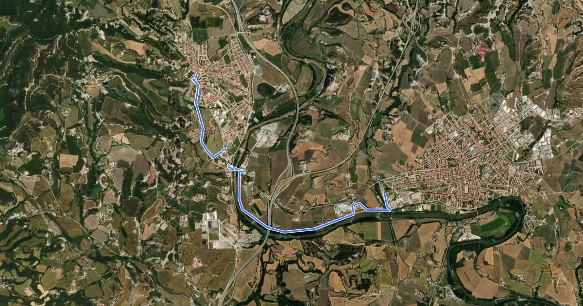 Маршрут Sant Hipòlit de Voltregà - Manlleu на спутниковом снимке