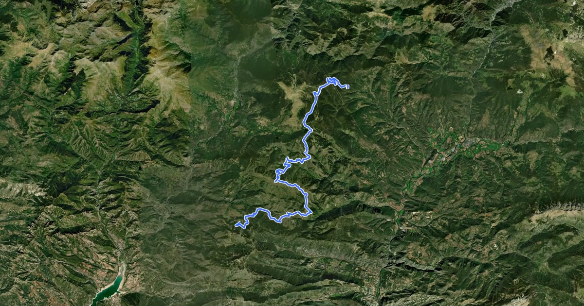 Маршрут Sant Joan de l’Erm – Refugi de Cuberes на спутниковом снимке