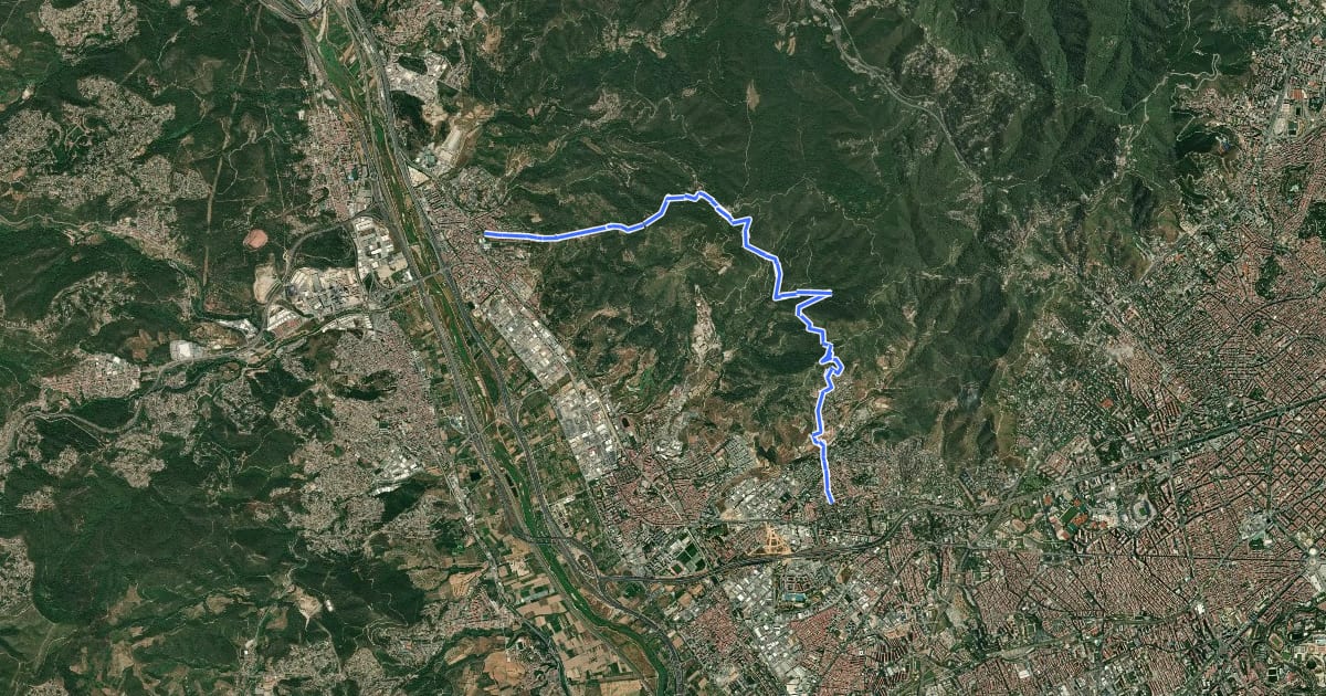Маршрут Sant Just Desvern.Molins de Rei per SantaCreu d'Olorda на спутниковом снимке