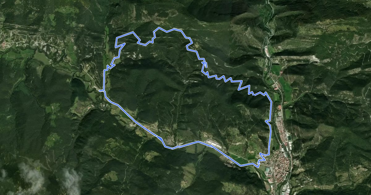 Маршрут Sant Pere de Aüria на спутниковом снимке
