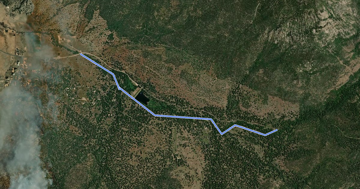 Маршрут Santa Clara River Trail на спутниковом снимке