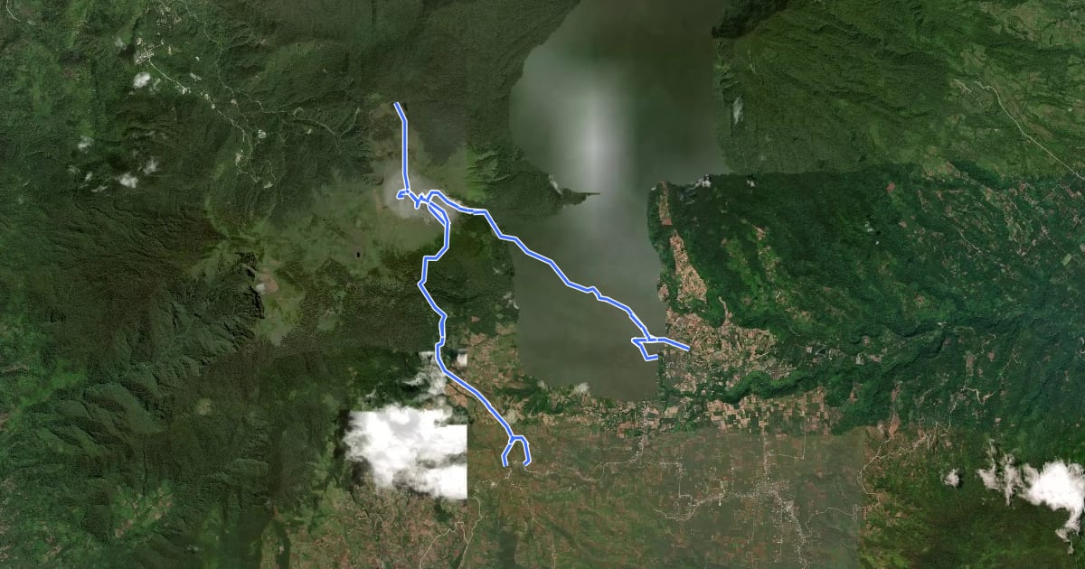 Маршрут Santa Cruz Circuit Trail на спутниковом снимке