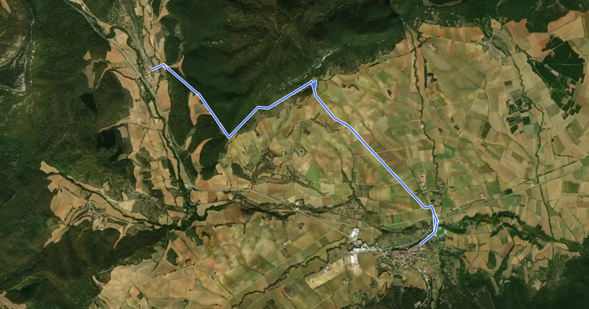 Маршрут Santa Cruz de Campezo - Antoñana (GR-1) на спутниковом снимке