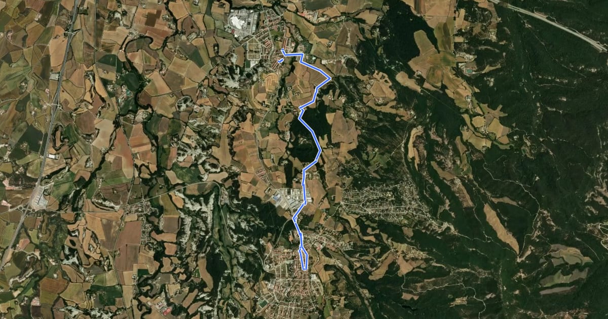 Маршрут Santa Eugènia de Berga - Taradell на спутниковом снимке