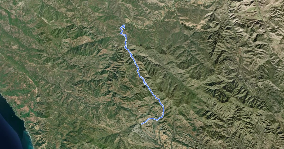 Маршрут Santa Lucia Trail на спутниковом снимке