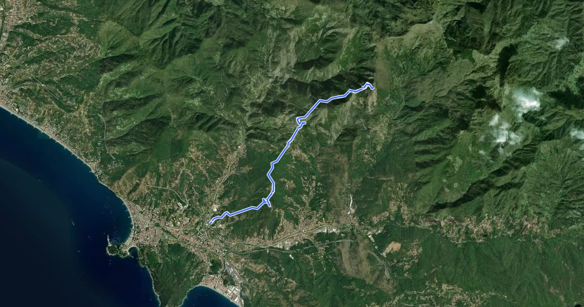 Маршрут Santa Margherita di Fossa Lupara - Colle Incisa - Monte Treggin на спутниковом снимке