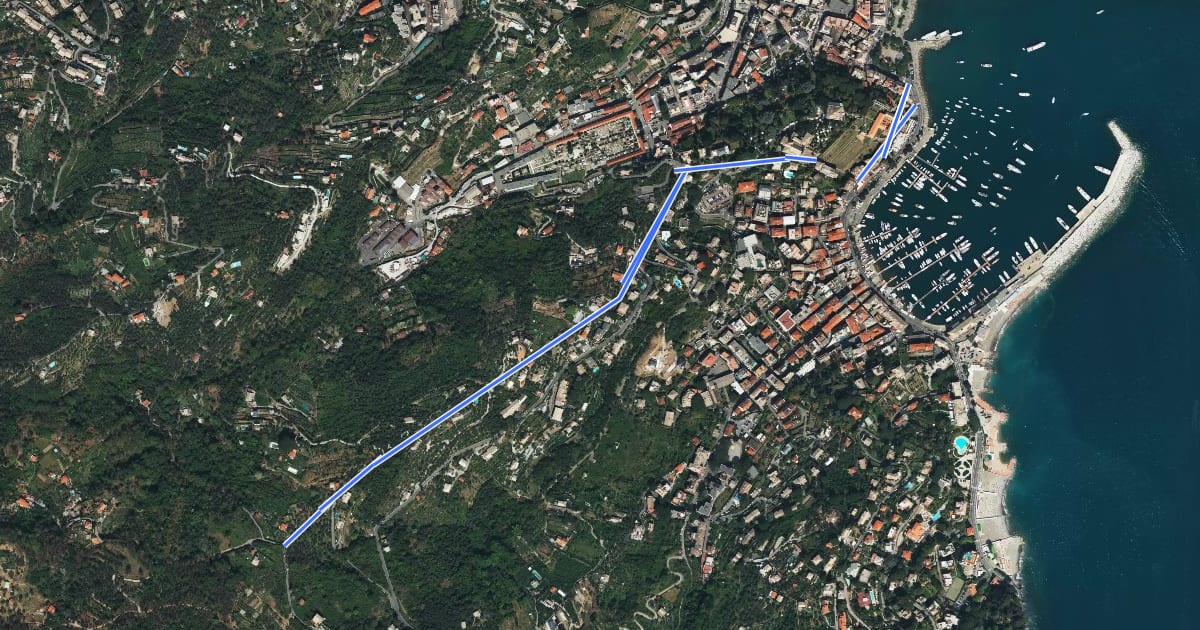 Маршрут Santa Margherita - Moregi на спутниковом снимке