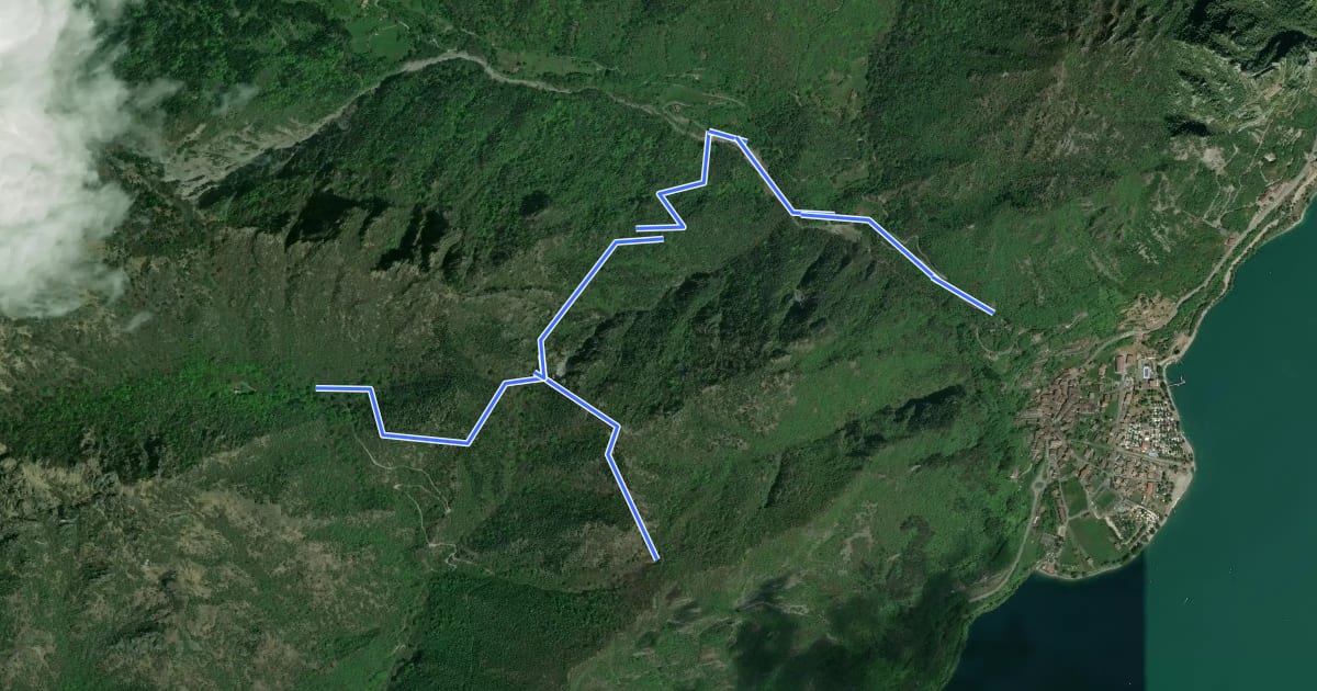 Маршрут Santa Petronilla - Malmentere - Monte Paghera на спутниковом снимке