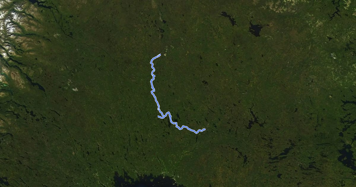 Маршрут Santa's Western Gravel Loop на спутниковом снимке