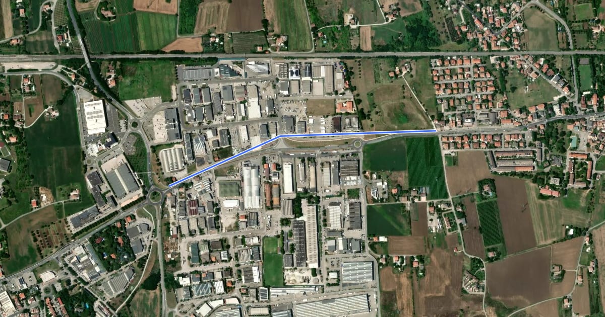 Маршрут Santarcangelo FS - Santa Giustina на спутниковом снимке