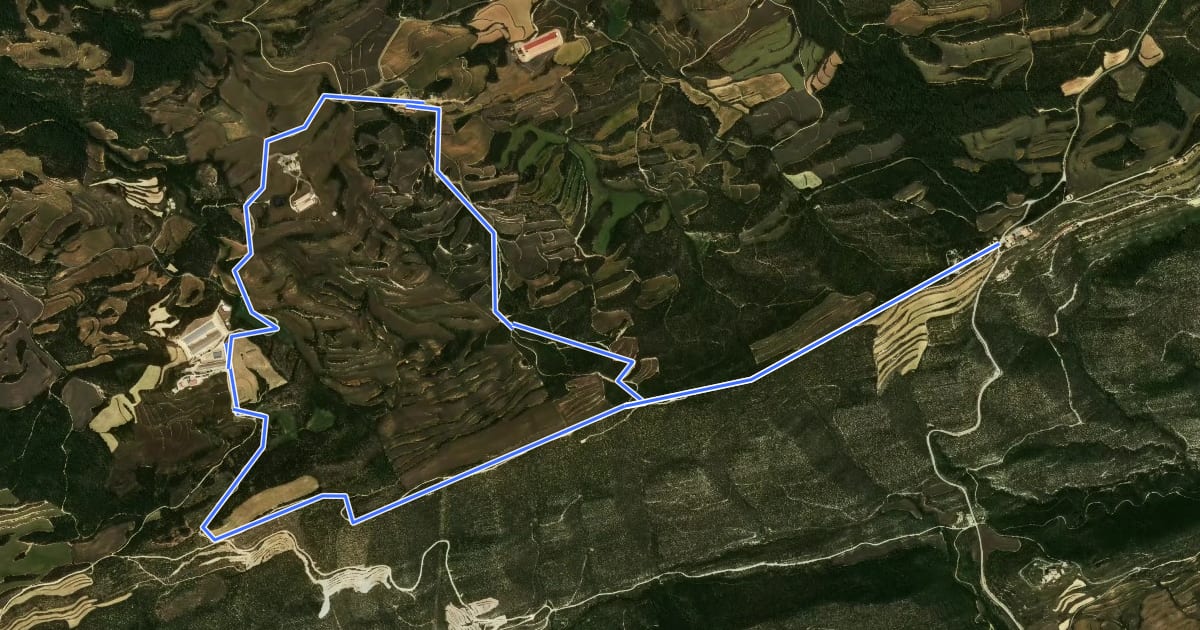 Маршрут Santuari de Pinós obaga de Peçarrodona clot de la Planella на спутниковом снимке