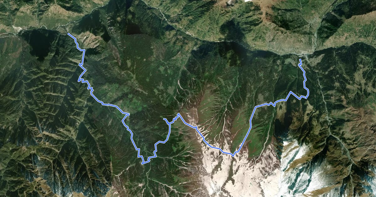 Маршрут Sar Pass на спутниковом снимке