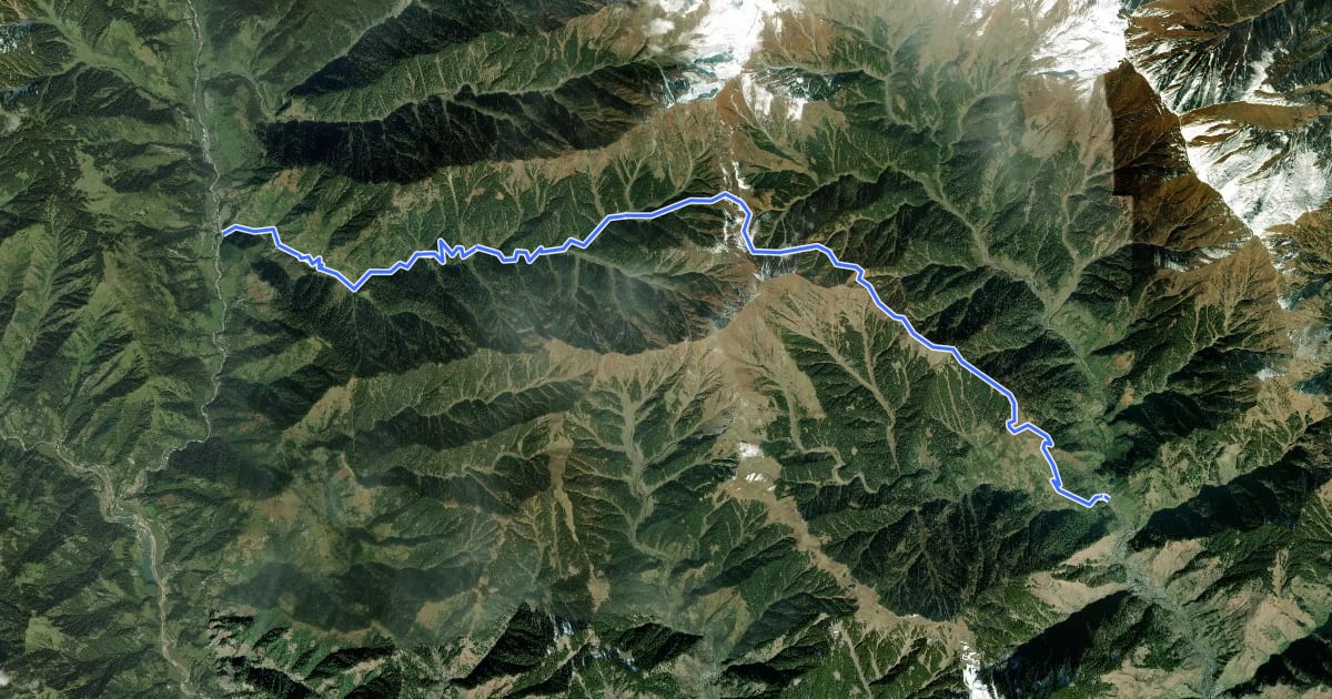 Маршрут Sari Pass на спутниковом снимке