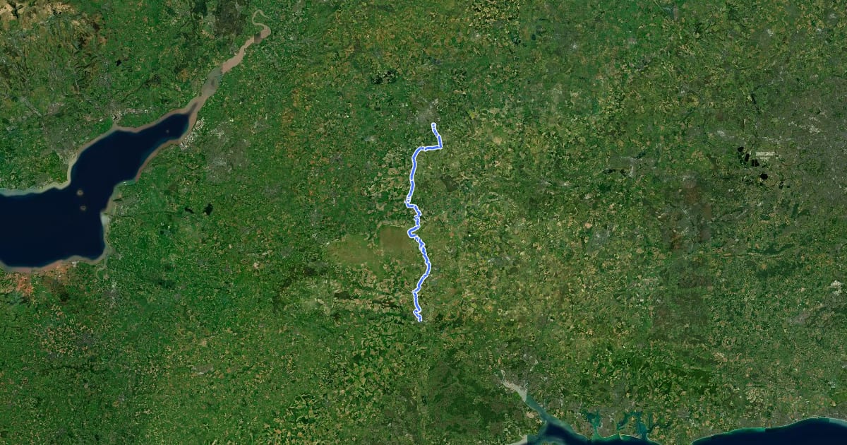 Маршрут Sarsen Way на спутниковом снимке