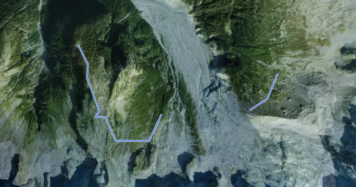 Маршрут Sasc_Furae- Sciorahütte на спутниковом снимке