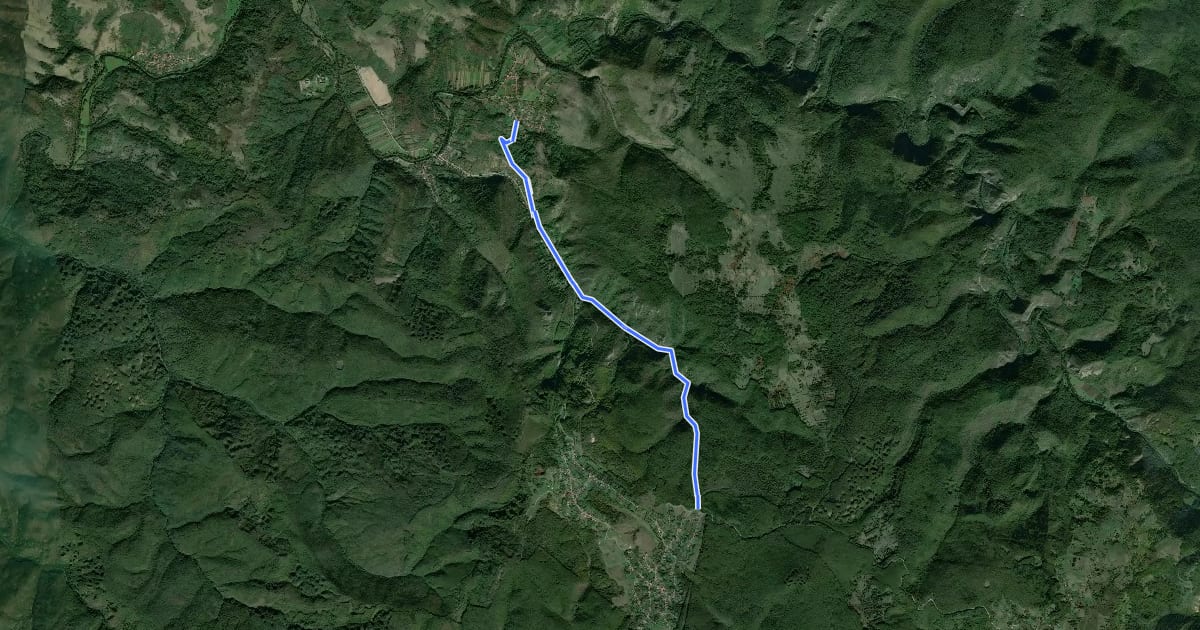 Маршрут Sasca Montană – Cascada Șușara – Cărbunari (blue plus) на спутниковом снимке