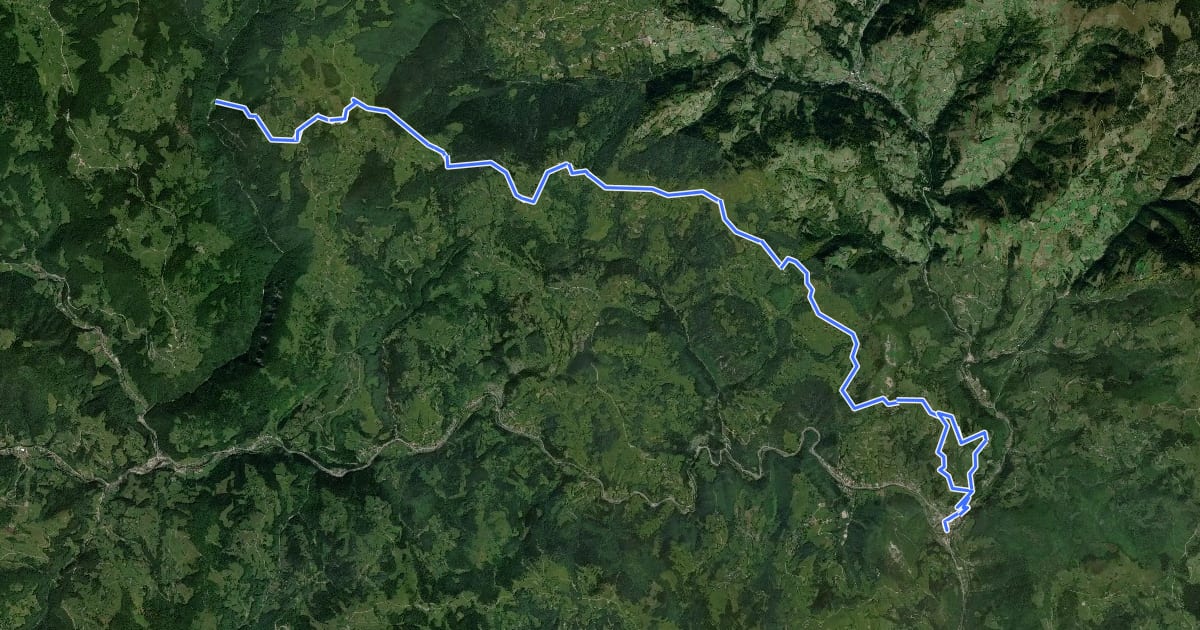 Маршрут sat Albac - Valea Ordâncușei (la Moara lui Ivan) на спутниковом снимке