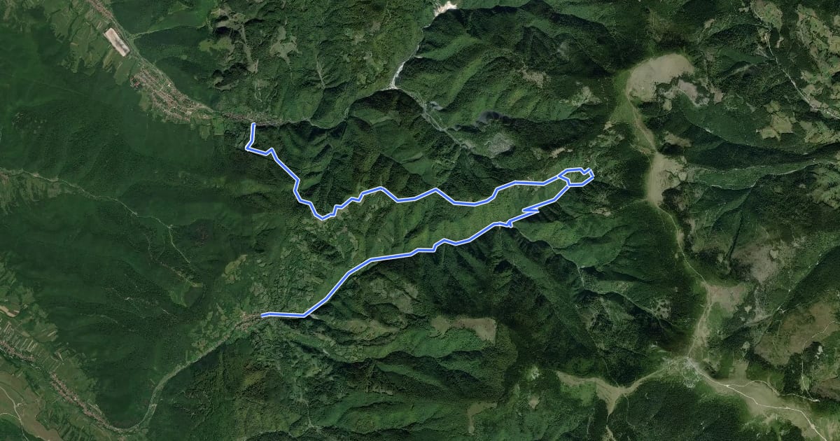 Маршрут sat Băița - Cascada Sf. Treime - sat Poiana на спутниковом снимке