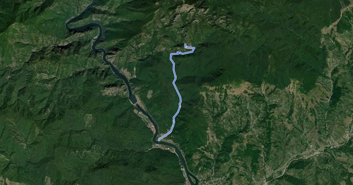 Маршрут sat Căciulata (C.N.I.P.T.) - valea Păușa - Mănăstirea Stânișoara на спутниковом снимке