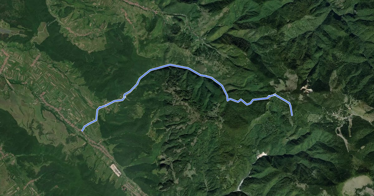 Маршрут sat Câmpani (DN75) - Valea Sighiștelului - DN75 km 25+100 на спутниковом снимке