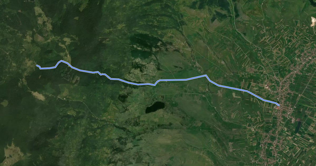 Маршрут sat Cârța - Poiana Madicea - intersecție traseul BA (creasta principală) на спутниковом снимке