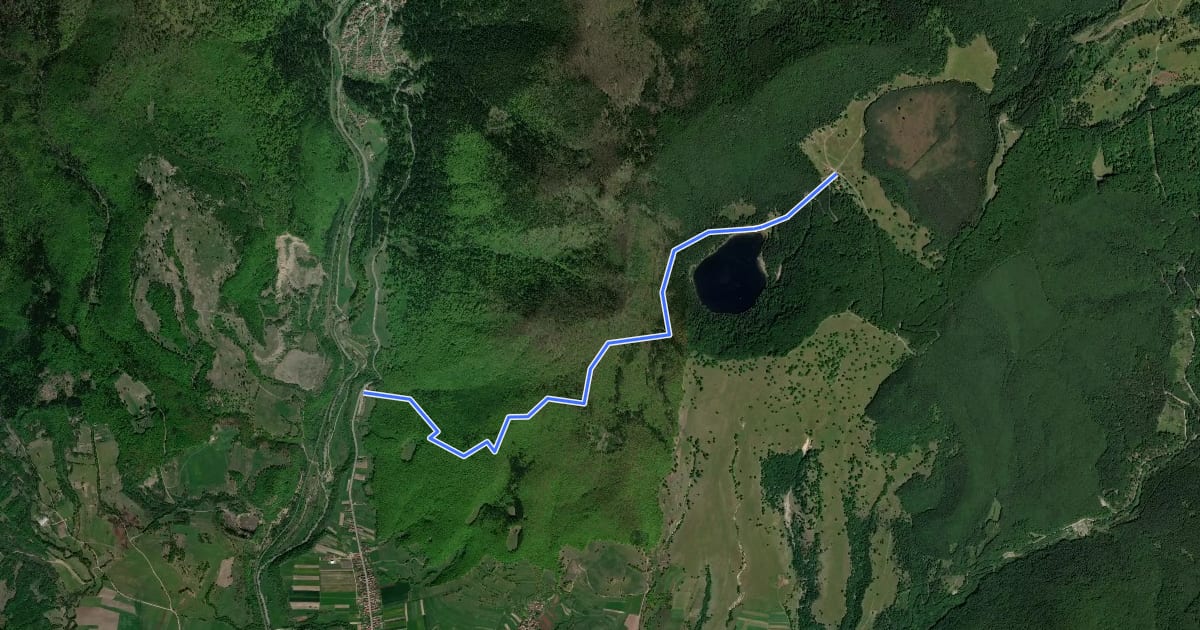 Маршрут sat Carpituș - Lacul Sfânta Ana - Cabana Lacul Sfânta Ana на спутниковом снимке
