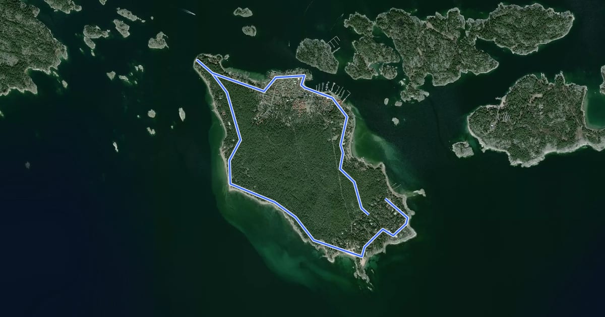 Маршрут SAT Etapp Sandhamn на спутниковом снимке