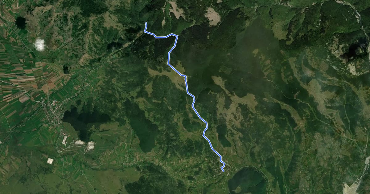 Маршрут sat Izvoru Mureșului - Peștera Șugău на спутниковом снимке